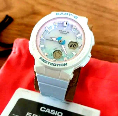 Casio Baby-G BGA-250-7A3 white watch with shell motif and gradient colors Japan import