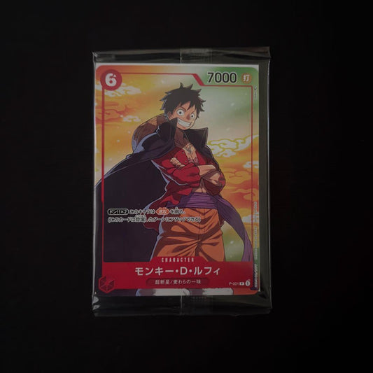 Sealed One Piece Card Game Monkey D. Luffy Seven Eleven Promo Card in unopened packaging