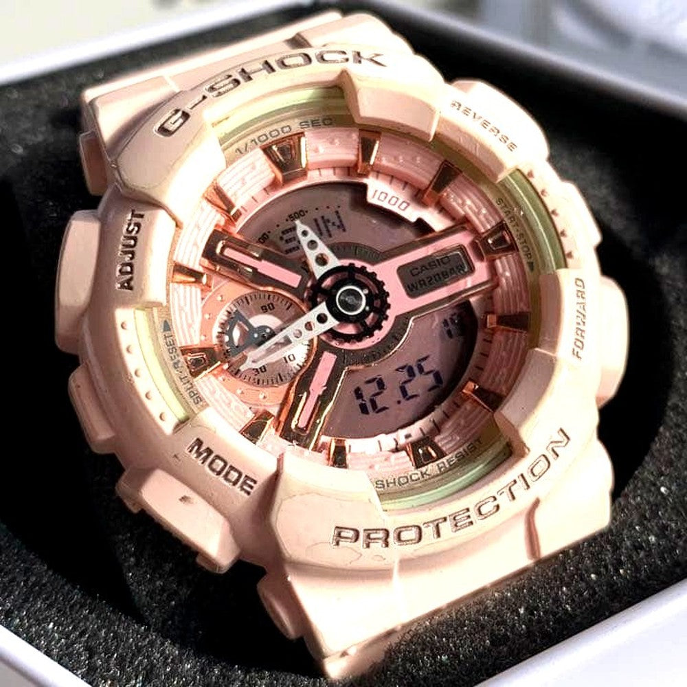 Casio G-Shock GMA-S110MP-4A1CR series wristwatch with pink and gray design