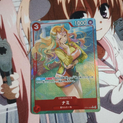 One Piece Card Game Nami ST21-009 Parallel Promo holographic card Japan import