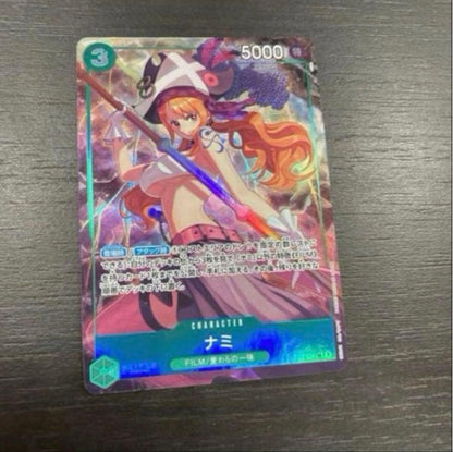 Bandai One Piece Nami Premium Promo Card OP02 FILM parallel model showing card front