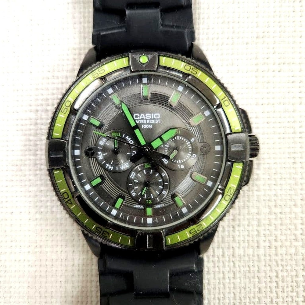 Casio Chronograph Style Day Date Multi-Function Watch Model MTD-1068B-1A2 Japan Import