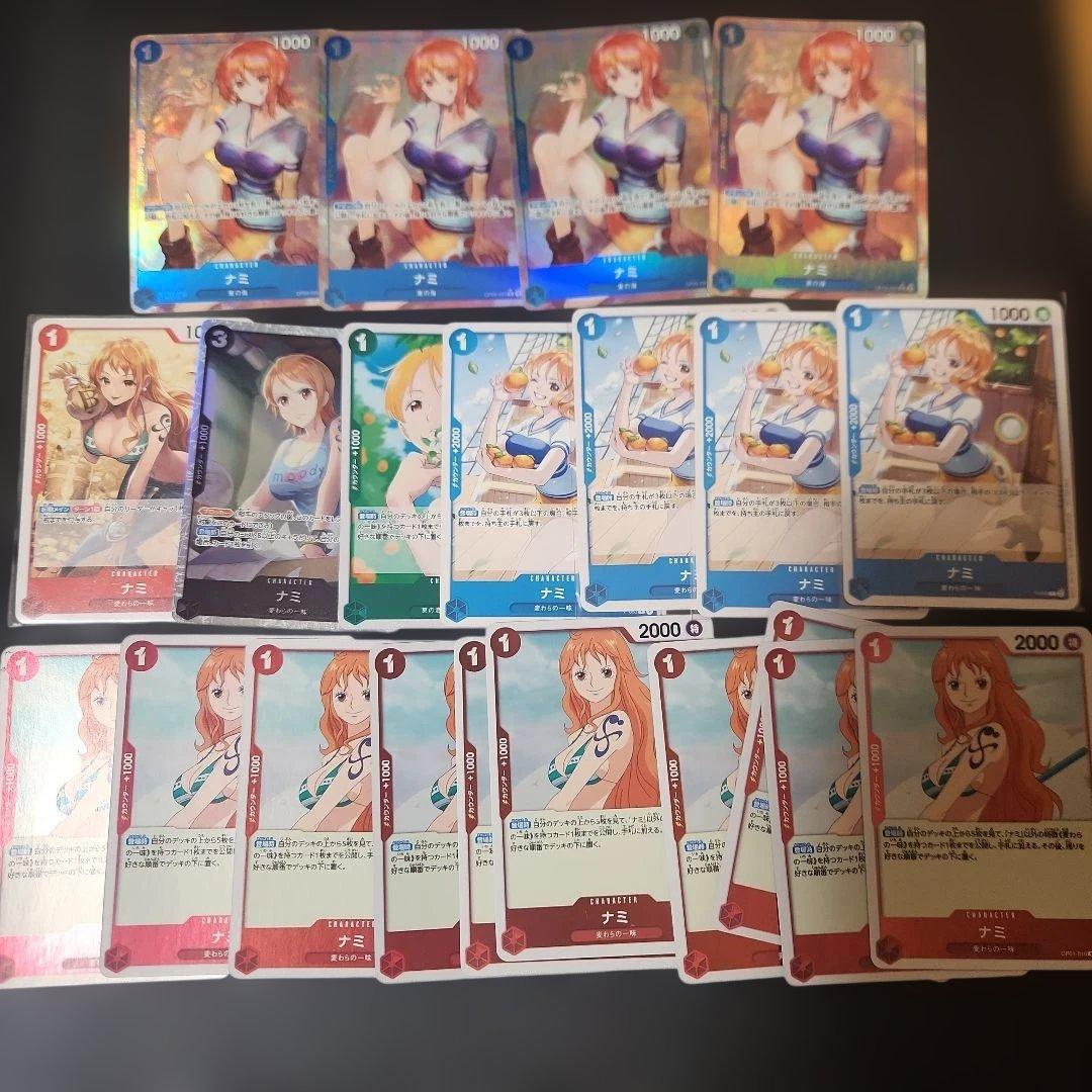 One Piece Monkey D. Luffy OP05 SR Japanese trading card set of 21 with Nami Parallel Promo, Japan import