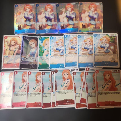 One Piece Monkey D. Luffy OP05 SR Japanese trading card set of 21 with Nami Parallel Promo, Japan import