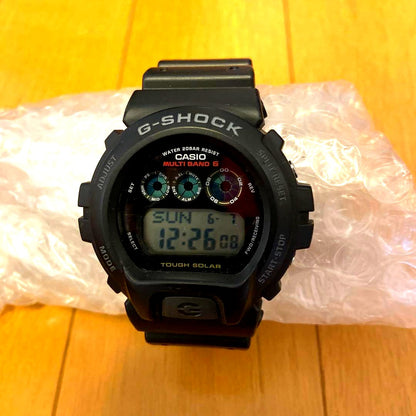 Casio G-Shock GW-6900 digital watch with black resin band and solar-powered display