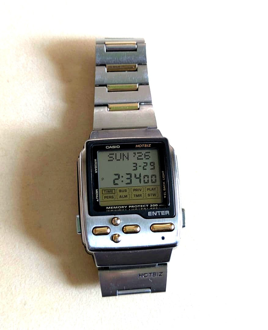 Casio Data Bank DB-2100 HotBiz electronic organizer showing digital display and keypad