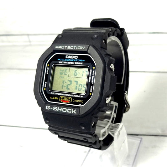 Casio G-Shock DW-5600E Speed Model digital watch with square face and black resin band