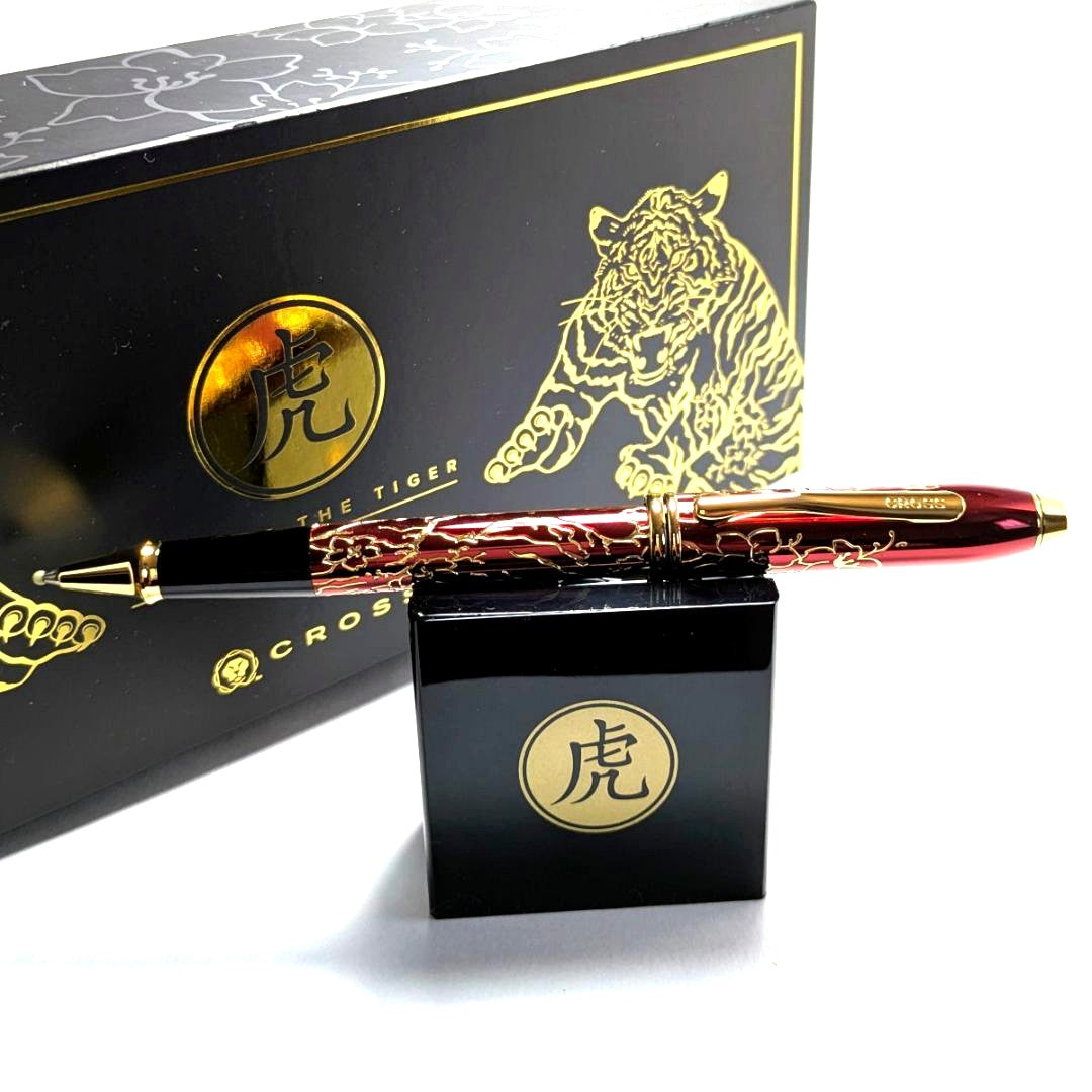 Cross Townsend Year of the Tiger Model 2022 Red GT Ballpoint Pen with Gold Plated Details — Japan Import