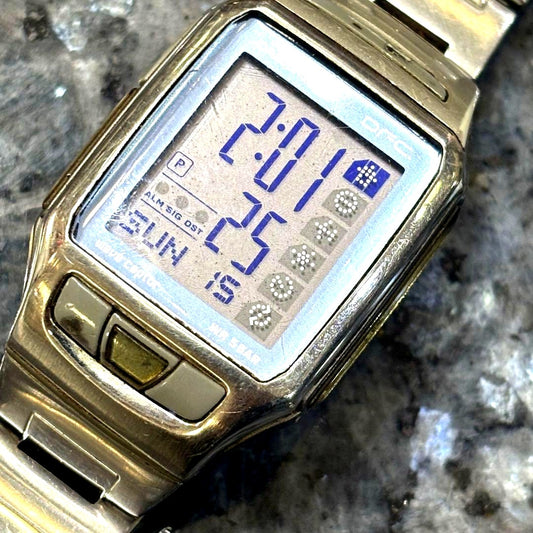 Casio Wave Captor WRSBAR men's quartz watch with black strap and digital-analog display