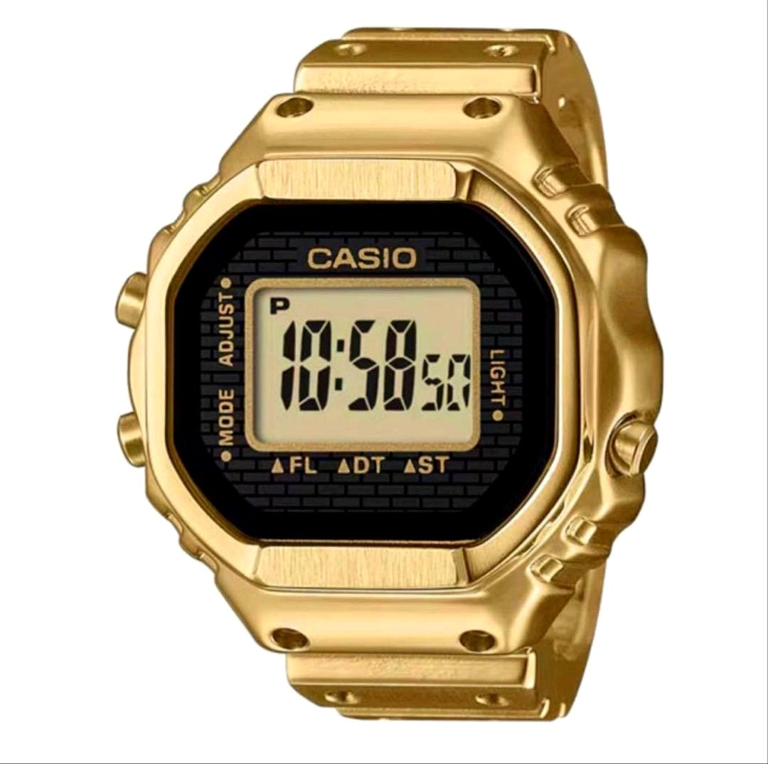 Casio G-Shock CRW-001G-9JR ring-shaped digital wristwatch with gold ion plated stainless steel and LCD display