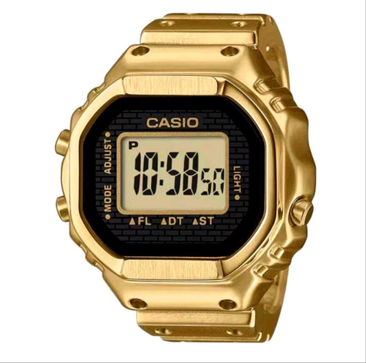 Casio G-Shock CRW-001G-9JR ring-shaped digital wristwatch with gold ion plated stainless steel and LCD display