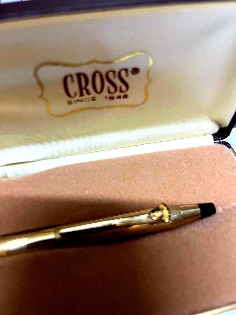Cross Gold Filled Antique Ballpoint Pen 10kt with JC Logo and Seal - Japan Import