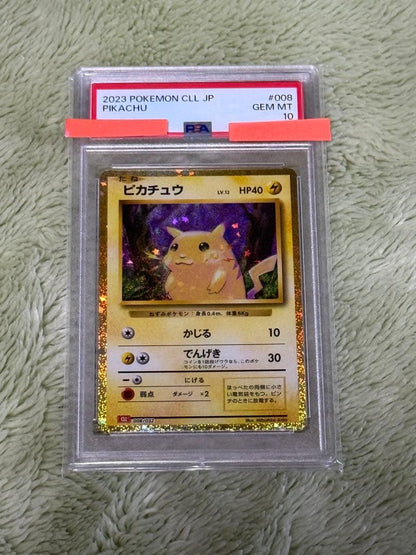 Classic Pikachu Pokemon card PSA10 graded with serial number CLL 008/032 from Japanese edition