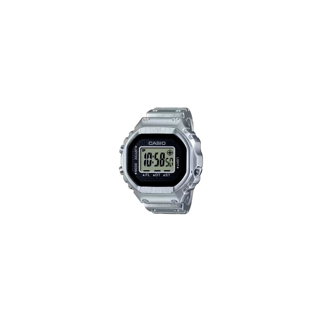 Casio Ring Watch CRW-001-1JR showing black dial and silver ring design