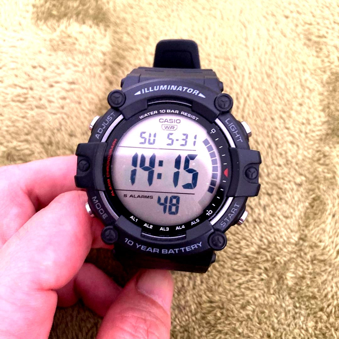 Casio AE1500 used digital watch in excellent condition with clear display and black resin band