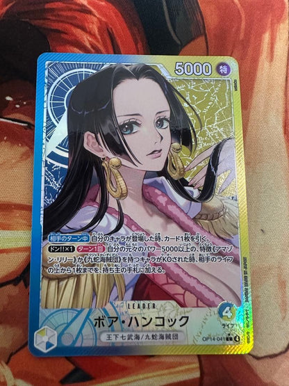One Piece Monky D. Luffy OP05 SR Japanese trading card showing Boa Hancock as Leader in Parallel version