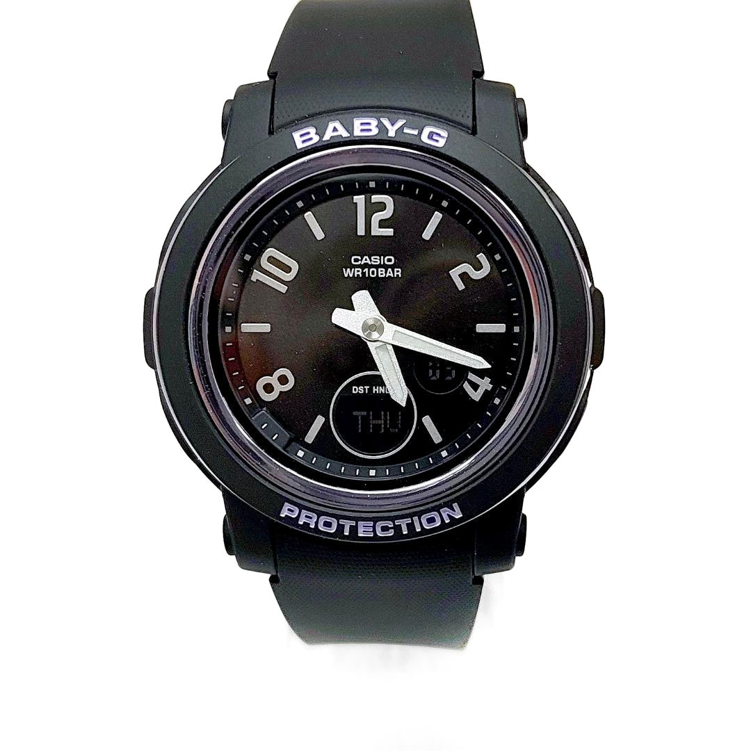 Casio Baby-G BGA-290DR-1AJF black resin band watch with shock resistance and digital analog display
