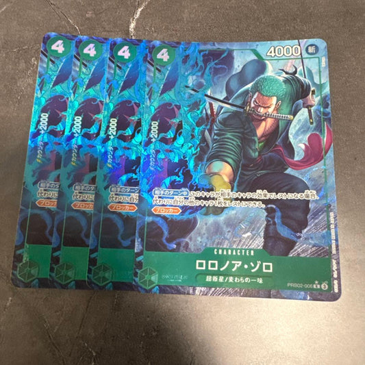 One Piece Roronoa Zoro PRB02-006 R Parallel 4 collectible sheets imported from Japan