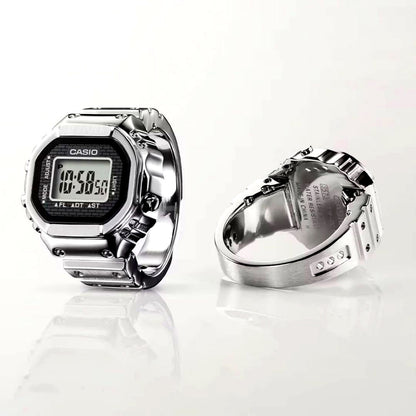 Casio G-Shock CRW001-1JR silver ring watch with original accessories, brand new and unworn