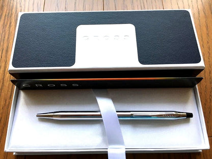 New unused Cross ballpoint pen with twist mechanism and sleek black barrel