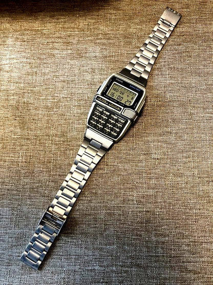 Casio Data Bank DBC-V500 Easy Rec digital watch with keypad and display showing data bank functions