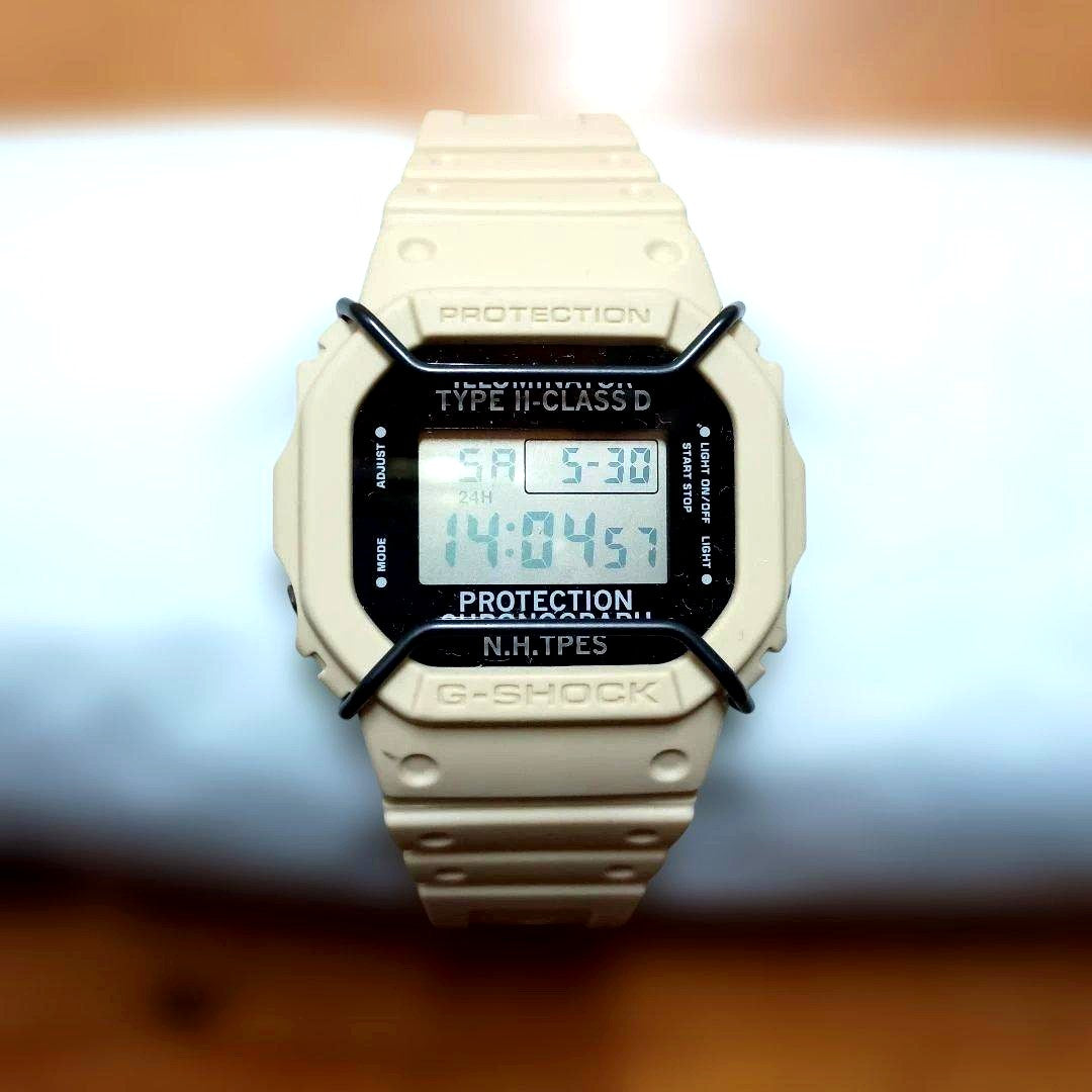Casio G-Shock x N.Hoolywood Beige model watch with visible band wear and beige color