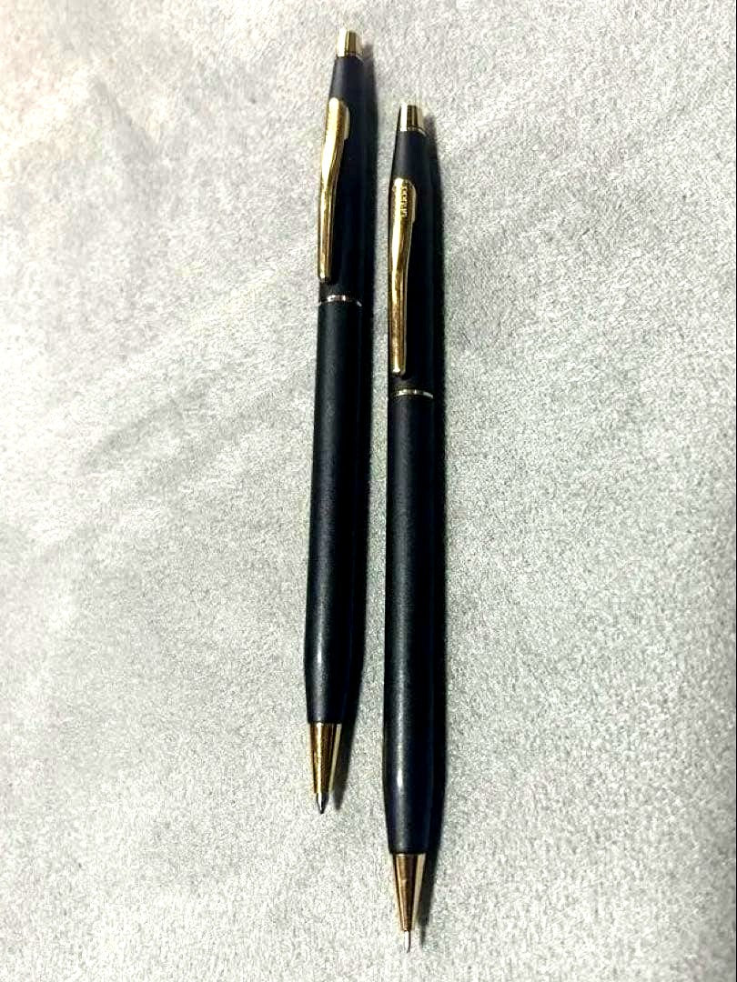 Cross Century Ballpoint Pen and Mechanical Pencil Set - Black Lacquer Japan Import