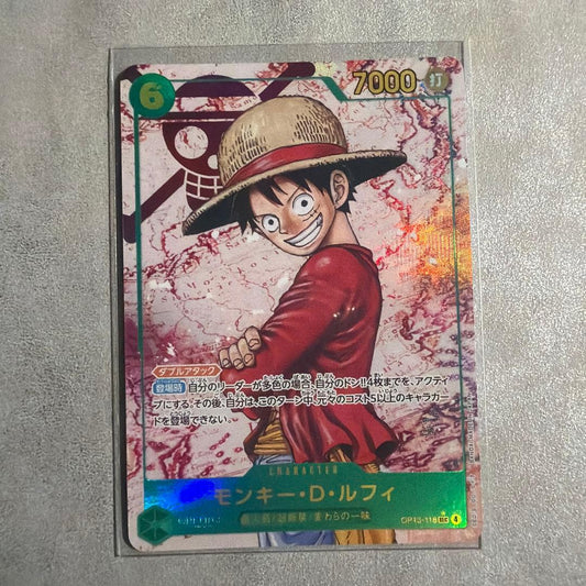 One Piece Monkey D. Luffy OP13-118 SR Japanese collectible card from the One Piece Card Game