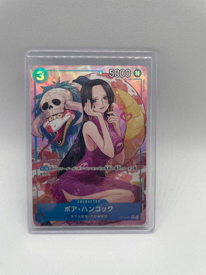 One Piece Boa Hancock trading card model OP13-051 Japanese edition showing character artwork