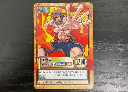 One Piece Hyper Battle Carddass Ace C513 Japanese trading card in protective sleeve and case