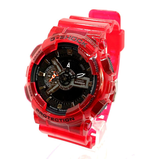 Casio G-Shock GA-110CR-4AJF Coral Reef Color watch with black and coral red details, shown front view