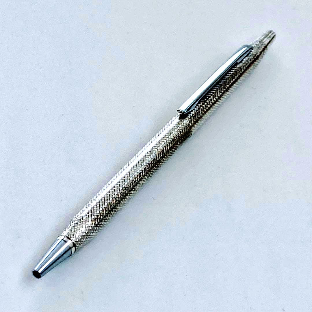 Tiffany & Co. Sterling Silver Cross-Hatch Ballpoint Pen — Japan Import