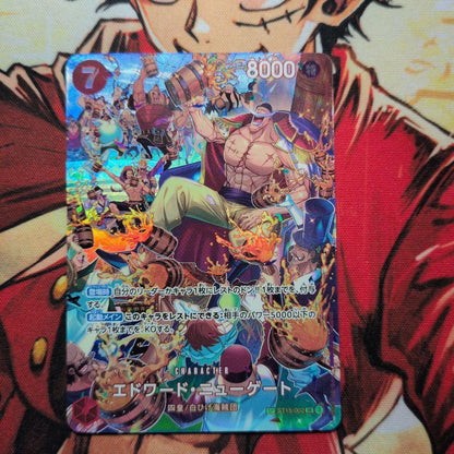 Edward Newgate Whitebeard Pirates card game ST15-002 with hologram and 8000 power