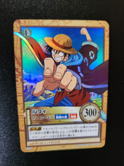One Piece Hyper Battle Luffy C520 The Rookie SR rare card in protective sleeve