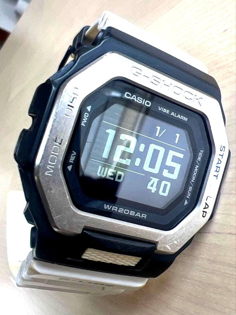 Casio G-Shock GBX-100 G-LIDE Bluetooth watch showing clean display and functional buttons