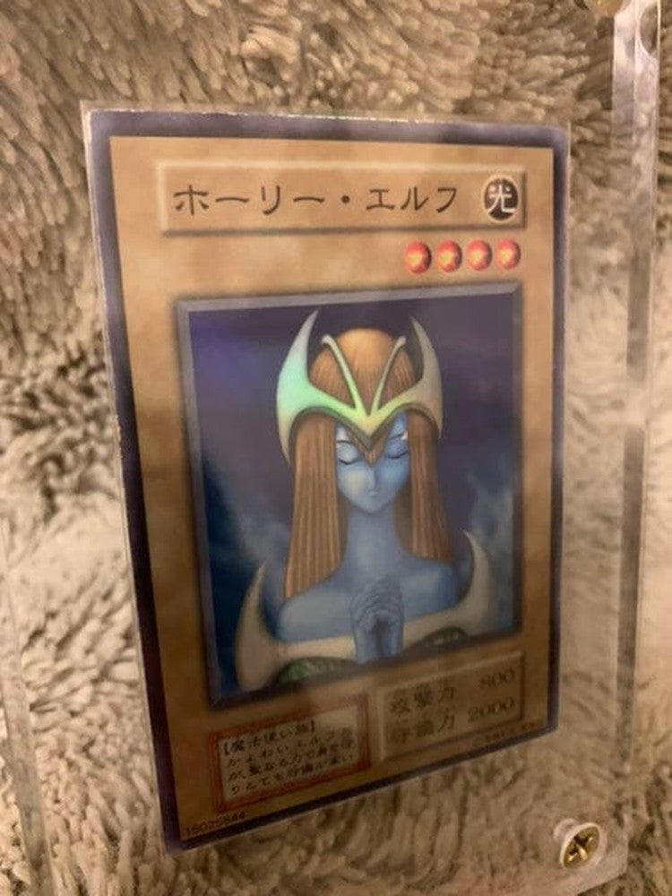 Yu-Gi-Oh! Holy Elf LR01-EN002 SR Japanese trading card with Japanese text and holographic foil