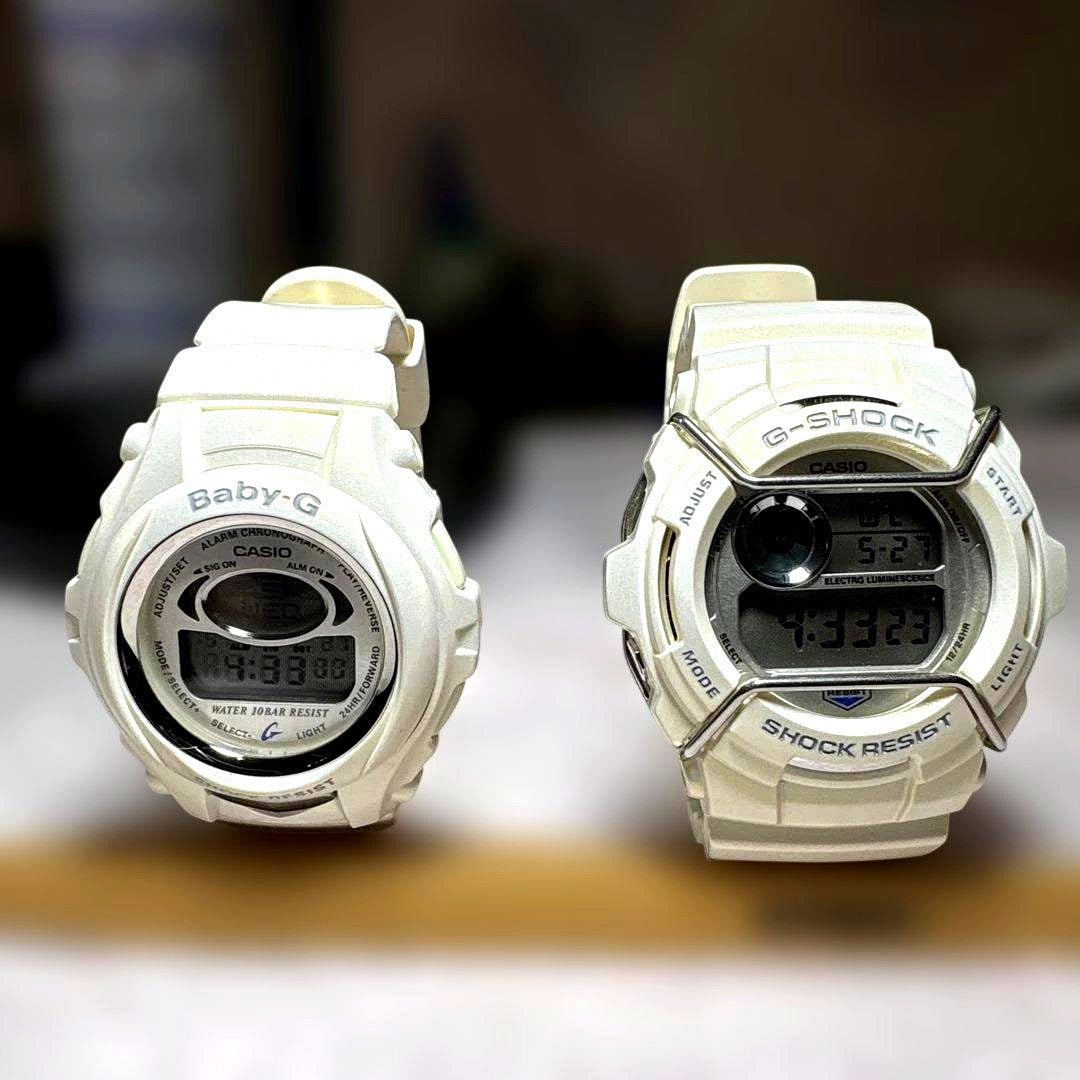 Casio G-Shock Baby-G Lovers Collection 2001 analog digital watch, used, Japan import, front view