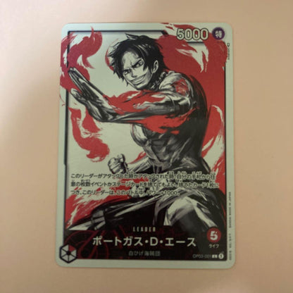 One Piece Portgas D. Ace OP03-001 L Parallel Leader collectible model large size Japan import