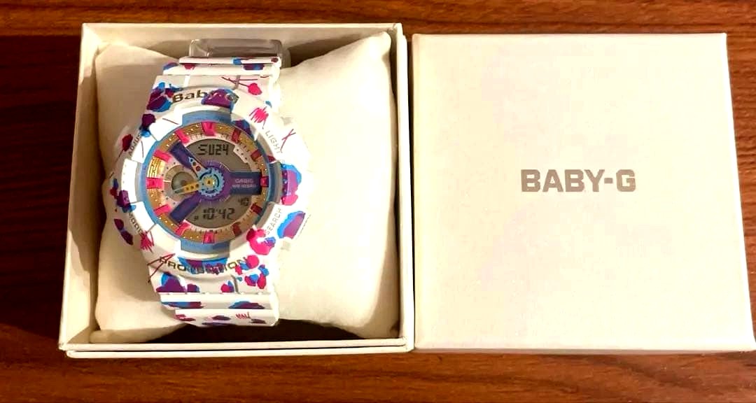 Casio Baby-G Flower Leopard ladies digital analog watch with backlight and original box from Japan