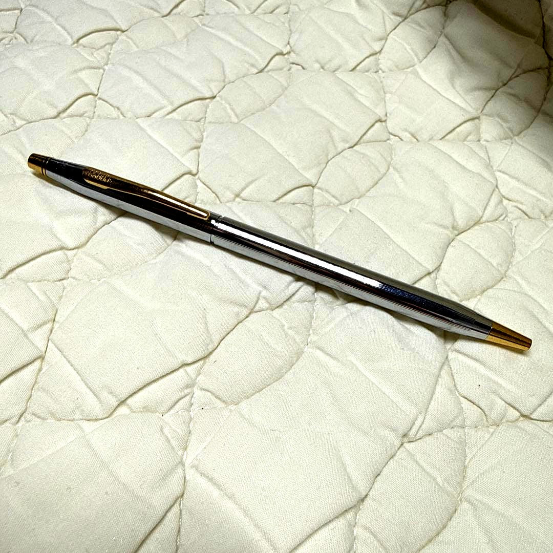 Cross brand rotate ballpoint pen with silver and gold finish shown in main photo