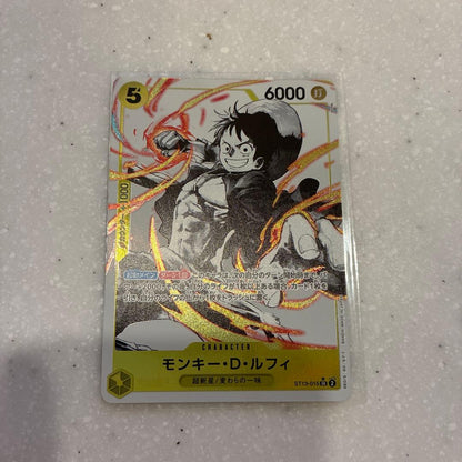 One Piece Monkey D. Luffy SR trading card with set number ST13-015 from Japan import