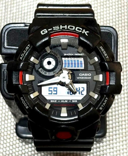 Casio G-Shock GA-700 Module 5522 black and red watch with digital and analog display