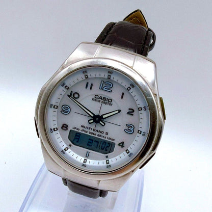 Casio Wave Ceptor WVA-M480 Radio Wave Solar Watch with Leather Band — Japan Import