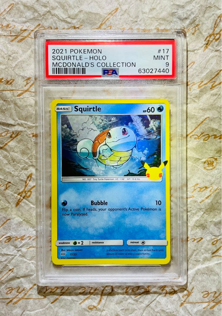 Pokemon Card PSA 9 Squirtle 25th Anniversary McDonald's 2021 rare promo collectible Japan import