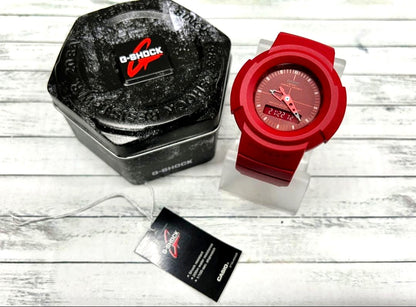 Casio G-Shock Analog-Digital AW-500BB Model Watch, Red and Silver Color — Japan Import