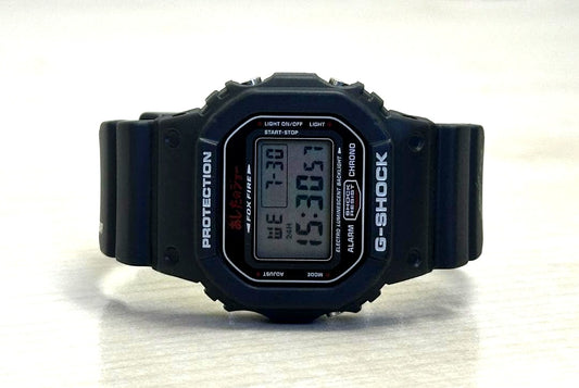 Casio G-Shock Ashita No Joe 50th Anniversary DW-5600VT watch with black and red design
