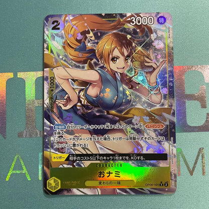 One Piece Nami R Parallel Trading Card Japan Import displayed on a plain background