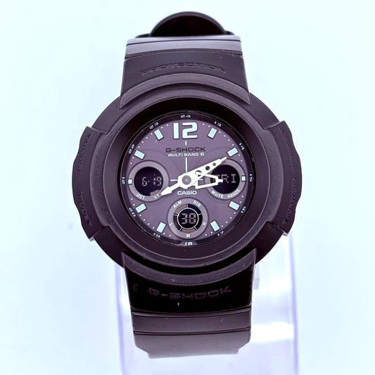 Casio G-Shock AWG-M510 digital analog watch with black resin band and round display