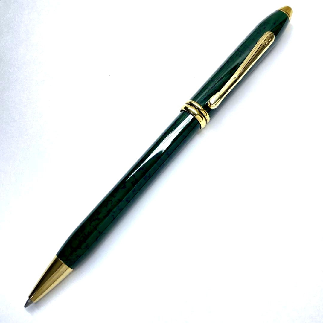 Cross Townsend Green Marble Ballpoint Pen Twist Style Black Ink Genuine Japanese Pen