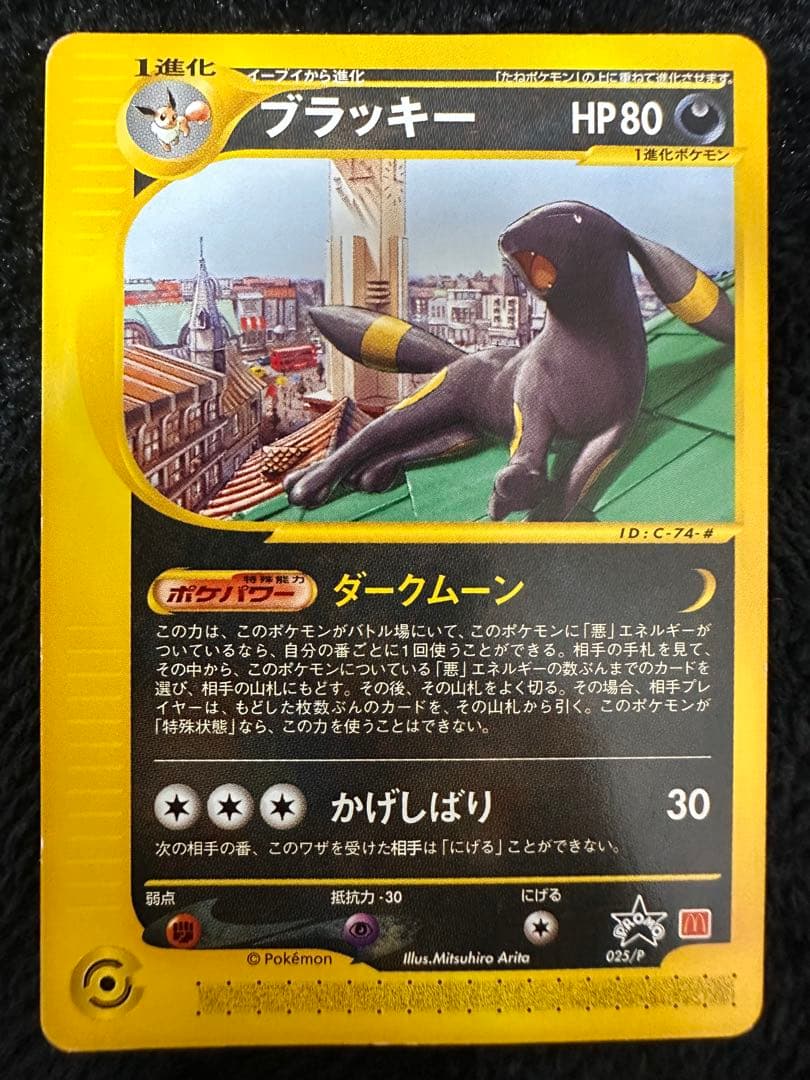Pokemon Black Kyurem promo card from McDonald's e Series, model 025/P, rare collectible card in a protective sleeve